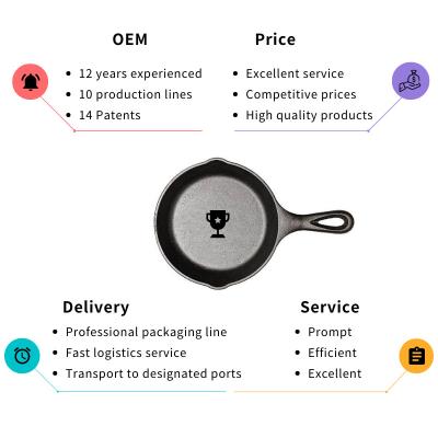Frigideira Pan Pre Seasoned Frying Pan do ferro fundido do ODM do OEM 26/30cm
