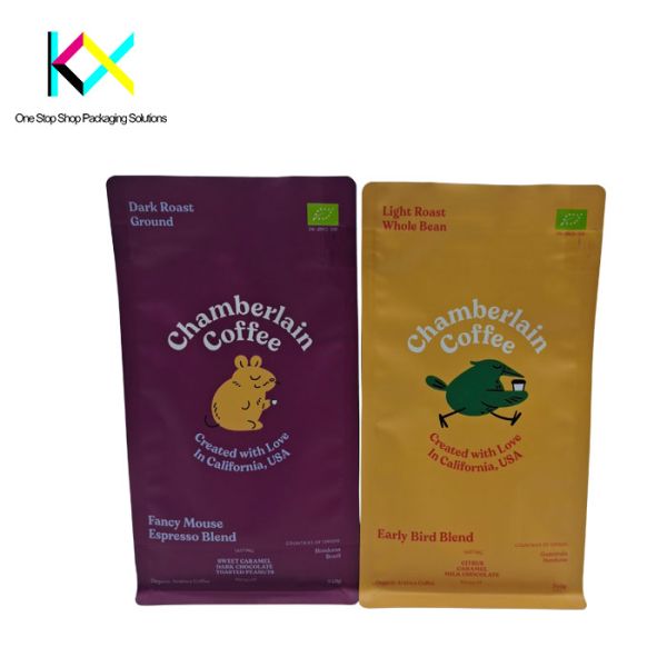 Easy Tear 500g Coffee Packaging Bags Resealable Zipper With Valve