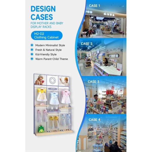 M2-D2 Muebles de ropa para niños gabinete de la tienda de venta al por menor con 5MM Andy tablero de pintura y estanterías ajustables