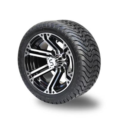 O carrinho de golfe 12 avança as rodas feitas à máquina & pretas em 215/35-12 pneus da rua
