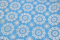 Mesh Embroidered Allover Lace Fabric en nylon avec polyesters fil le style de flocon de neige