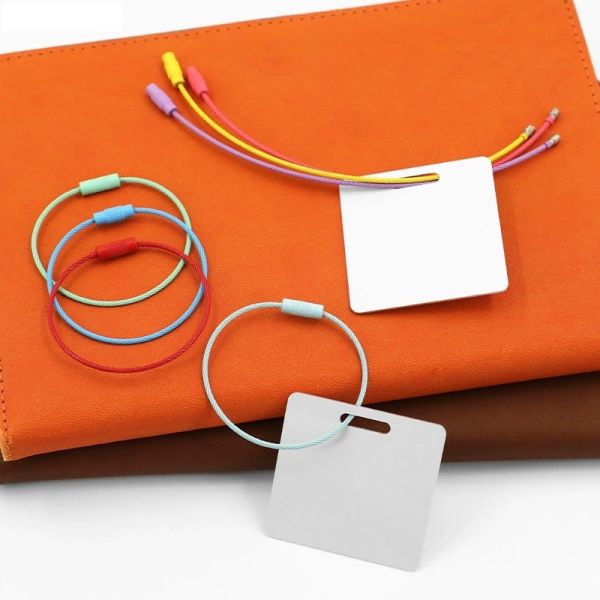 DIY Sublimation Keychain Accessories Blanks Wire Loops Colored Key Rings Summer Candy Colors Large String Keychains