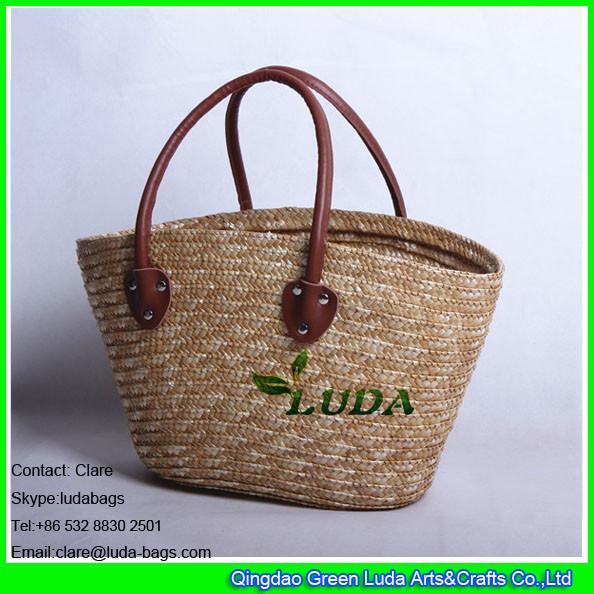 LDMC-007 wholesale natural cheap basket bag lady wheat straw bags