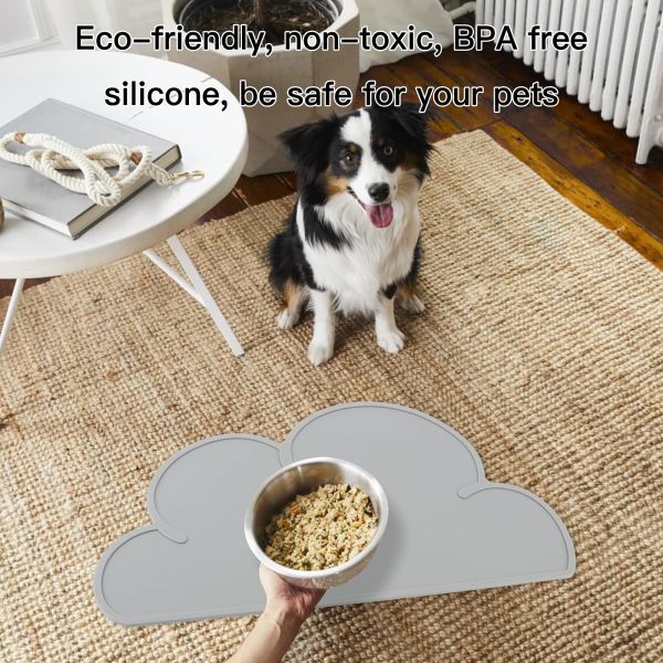 Силиконовый коврик для кормления домашних животных Коврик для кошек для собак с поднятым краем Противоскользящий водонепроницаемый коврик для домашних животных Коврик для кормления домашних животных