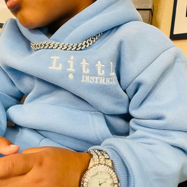 Custom Logo Boys Clothing Sets Cotton Embroidery Kids Hoodie Vintage Pullover No String Print Sweatpants and Hoodie Set Children