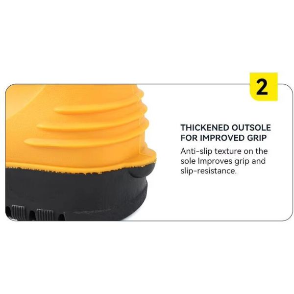 Anti ácido Safety Gumboots Capota de acero ligero Botas de goma de goma de trabajo pesado Gumboots