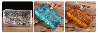 Exterior Decorative Glass Bricks Walls External Transparent Lustrous Fused