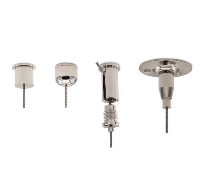 Iron Suspension Cable Gripper Easy Installation 2mm Disc Shaped Ceiling Attachment Kit