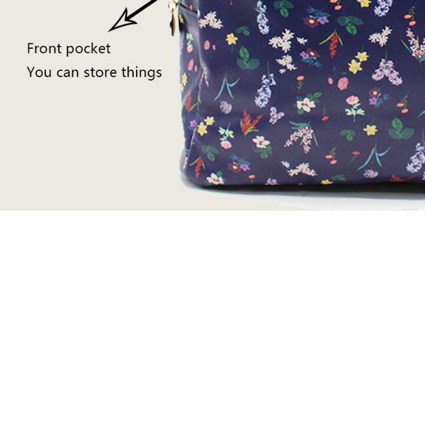 24cm 28cm Womens Waterproof Backpack Nylon Floral Backpack Purse