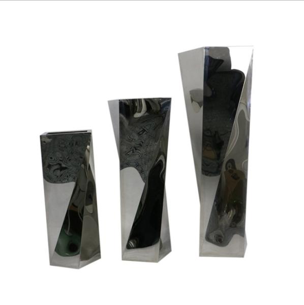 Stainless steel hotel lobby decorative planters metal flower pots