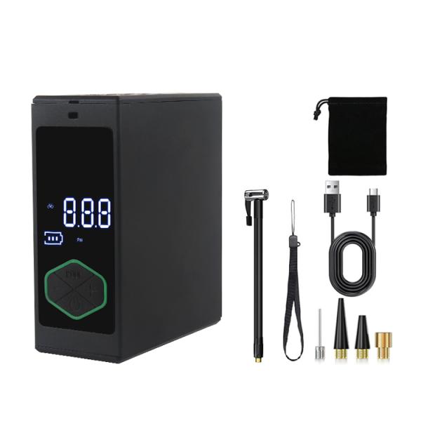 Ultra-Compact 150 PSI Mini Air Compressor with 17LPM Airflow and 4 Nozzle Adaptors for High-Performance Inflation