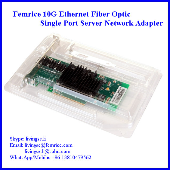 Femrice 10 Gigabit Ethernet Server Adapter, PCI-Express x8 Sinlge Port Server Application Lan Card, LC Fiber, SFP+ Slot