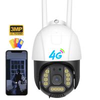 Pro Sim Card 4G utilisation extérieure solaire d'IP WIFI de la télévision en circuit fermé PTZ de caméra de 3MP V380