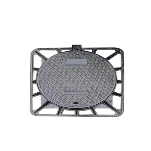 Cast Iron Round Inspection Cover D400 Manhole Cover With Square Frame