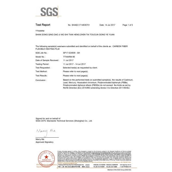 No Glue Synthesis Infrared Carbon Heater Film Self Regulation For Warm Floor