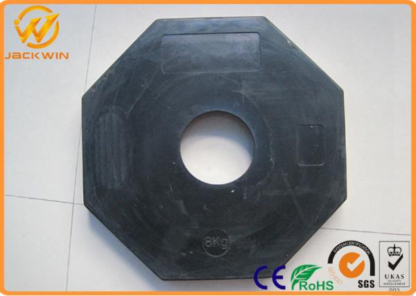 1150Mm Height Plastic Traffic Delineator Post T Top Bollards 6kgs Or 8kgs Black Rubber Base
