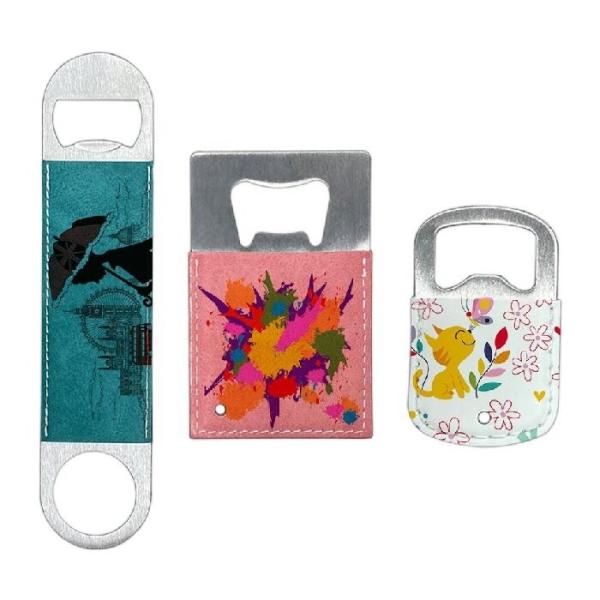 Printable Blank PU Leather Sublimation Bottle Opener
