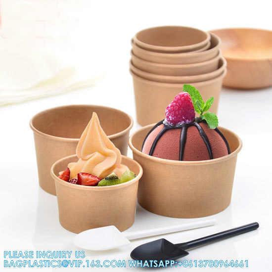 Wholesale OEM Custom Printing Design Logo 8oz-32oz Disposable Kraft Paper Soup Food Cup Bowls Food Packaging