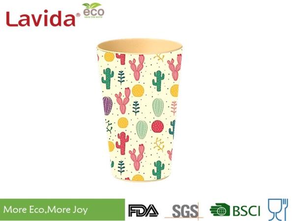 Food Grade Prints Bio Bamboo Fiber Mug Glass Non - Fragile Low Thermal Transfer