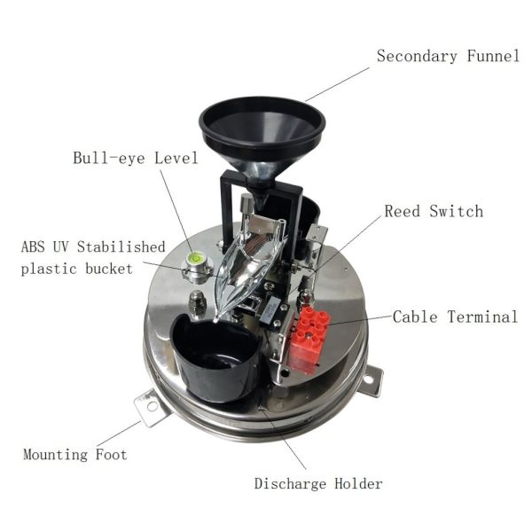 433MHz lora Tipping bucket rain gauge for rugged stainless steel rainfall measurement