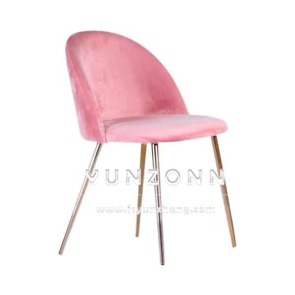 Luxury Modern Silla Rosa Wedding Chair Elegant Candy Color Fabric Design with Gold Metal Leg for Outdoor Hotel Use