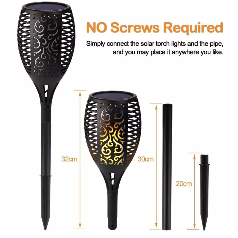 96 LED Waterproof Outdoor Landscape Decoration Dancing Flame Lighting Flickering Security Garden Solar torch light