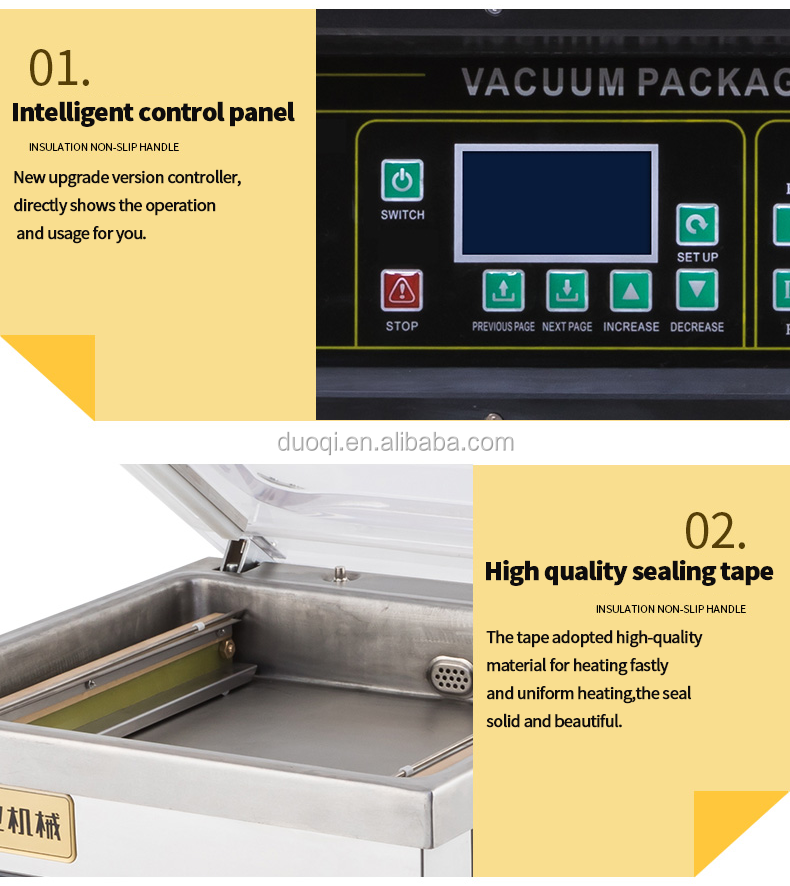 Однокамерная вакуумная упаковочная машина DQVC-400 для электроуправляемой упаковки