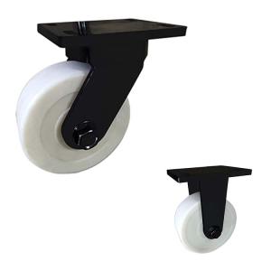PU 6 Inch Locking Swivel Casters , 1350kg Capacity Cast Iron Trolley Wheels