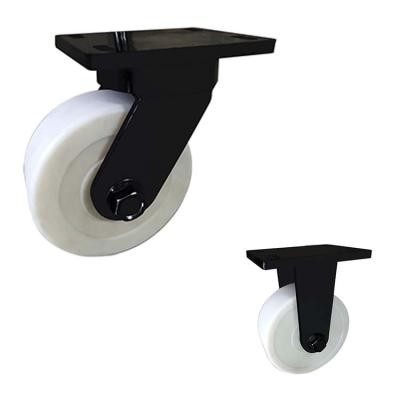 PU 6 Inch Locking Swivel Casters , 1350kg Capacity Cast Iron Trolley Wheels