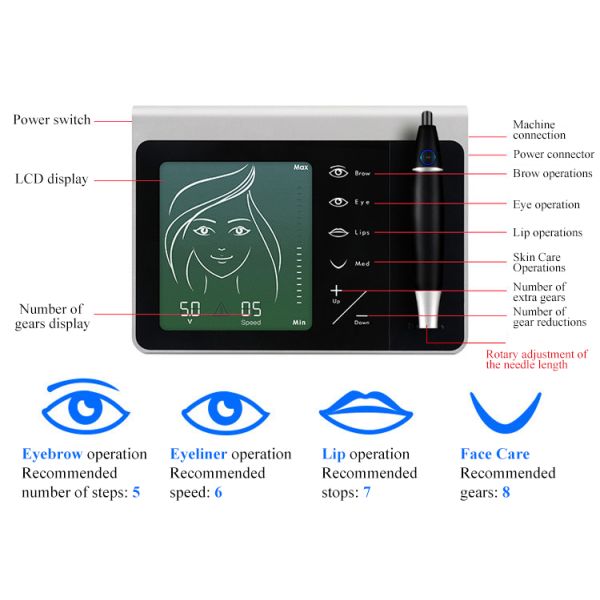 Hot Selling Model Digital Tattoo Pen for Eyebrows Lips Touch Screen Face Permanent Make-Up Microblade Pen Highly Popular