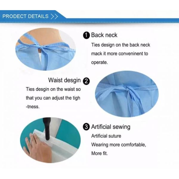 Green Surgical Gown Non Woven Fabric Material Anti - Pull For Urology Surgery