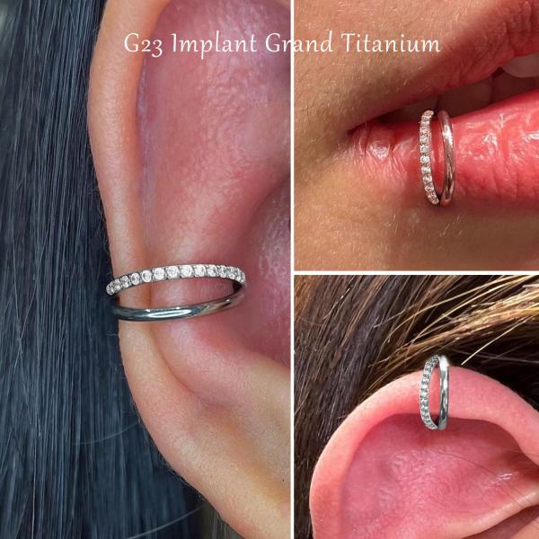 Double Layers Titanium Nose Jewelry Earring Piercing Nose Ring Gold F136 Hinged Segment