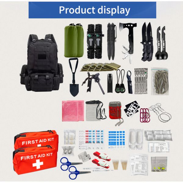 55X27X8cm  Disaster Survival Kit Black Adventure Essentials Survival Kit Equipment