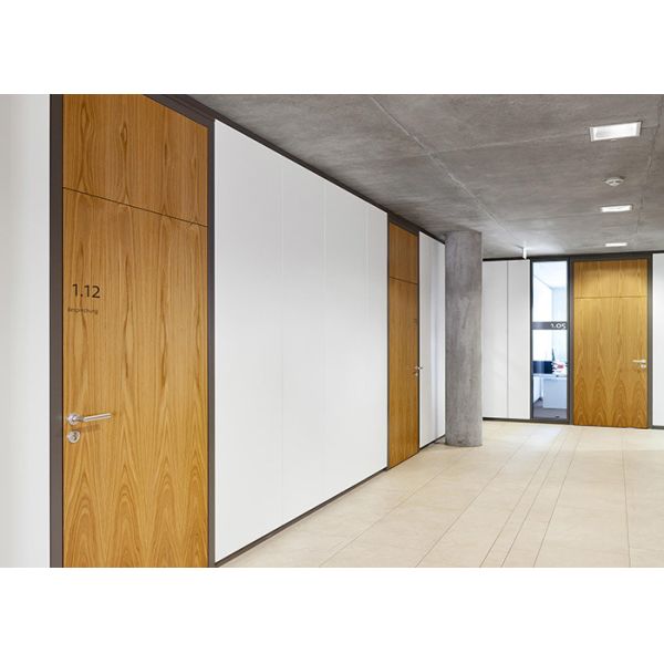 Office Partition Wall Durable 108mm Solid Wall Aluminum Frame With Wall-mounted Steel Keel