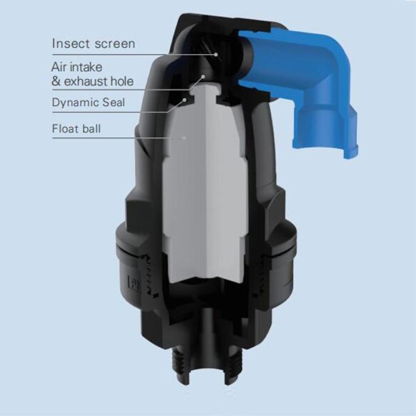 Клапан сброса вакуума ПОМ пластиковый вентиляция капельного орошения 2 дюймов микро-