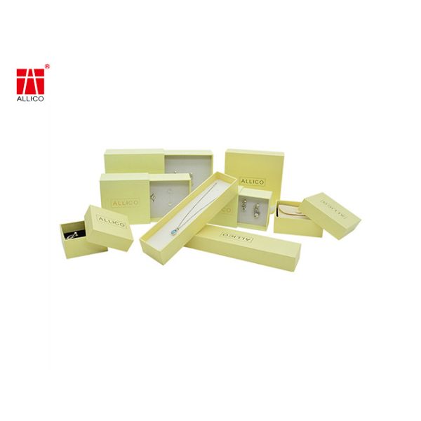 Green Cardboard Jewelry Gift Box Necklace Earrings Use SGS Certificates