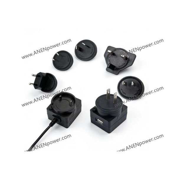 10W Interchangeable AC Adapter, 5V 2A USB Power Supply for IoT Devices & Smart Sensors