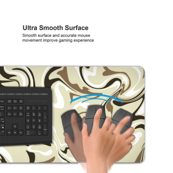 Smooth Surface 900*400*3mm Abstract Strata Liquid Fluid Pattern Mouse Pad With Lock Edge