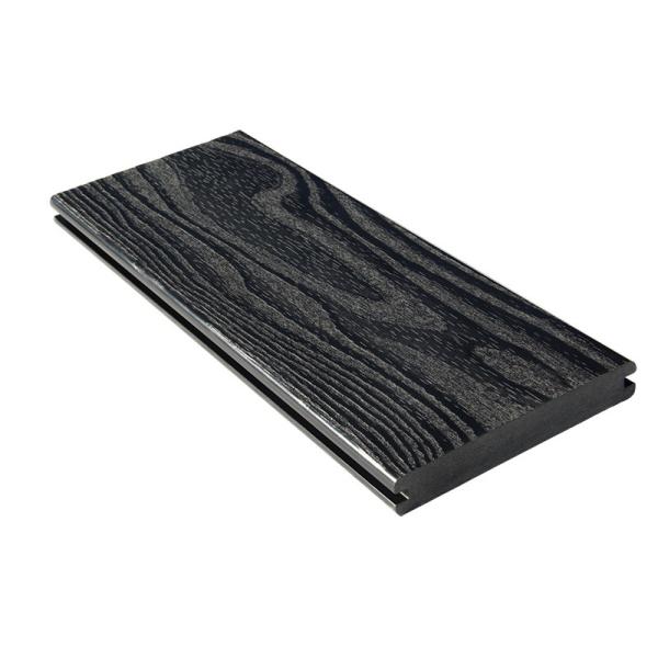 3D Wood Grain Recycled Solid Composite Decking No Splinter Blue Gray