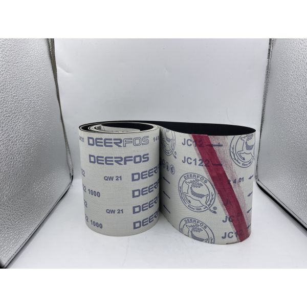 DEERFOS JC112 Black Silicon Carbide Sanding Belt 120 Grit for Metal Polishing and Surface Finishing