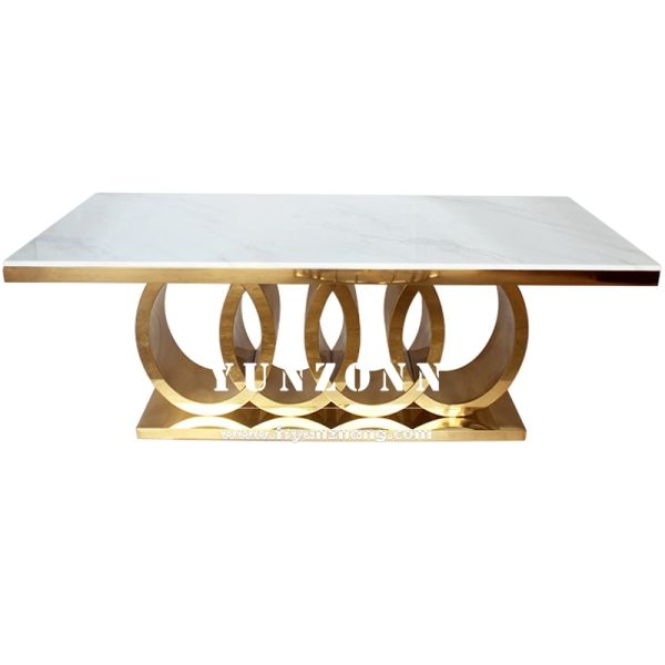 Modern Stainless Steel Dining Table Living Room Hotel Furniture Wedding Events Outdoor Parties Hotels Halls-Factory Direct Sale