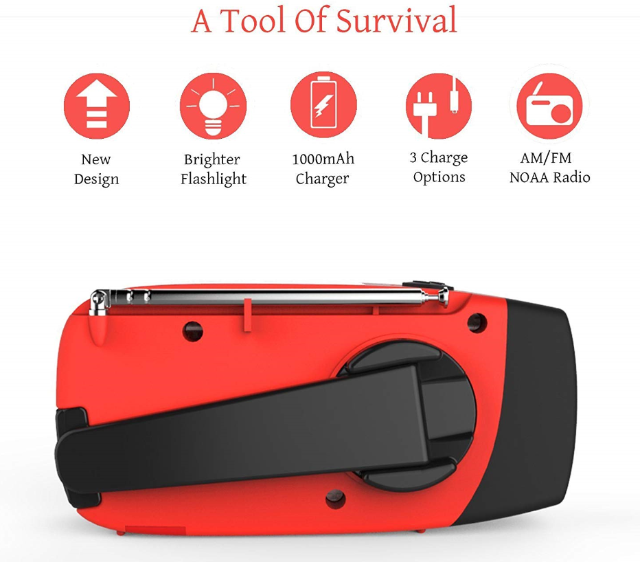 Gear Kit Emergency Survival Supplies Hand Crank Solar Radio Charger Cell Phone Flashlight Usb
