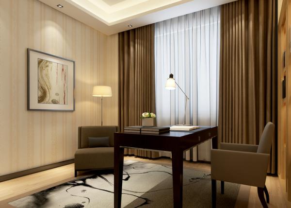 Removable Modern Striped Wallpaper for Home Decoration , Champagne Stripes Pattern