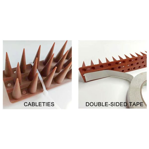 Fácil de instalar Control de plagas Las espinas de las aves en plástico