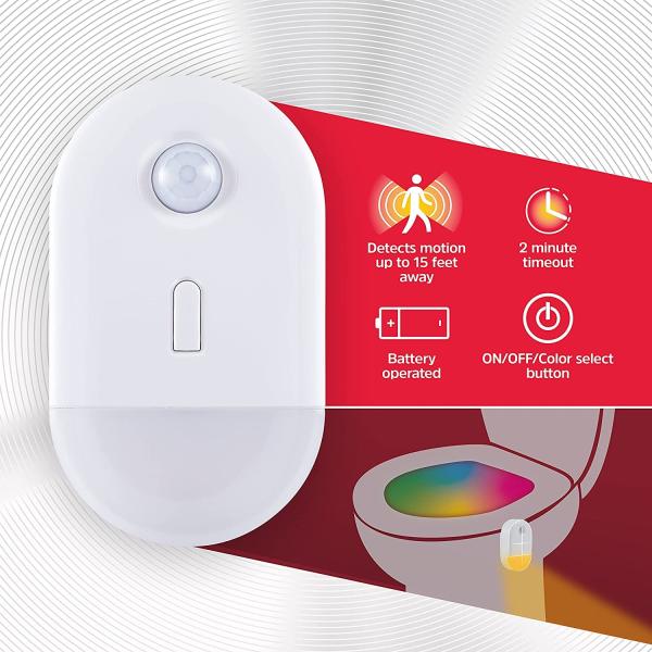 50mm Battery Operated Night Lights 5m Motion Sensor Bathroom Night Light