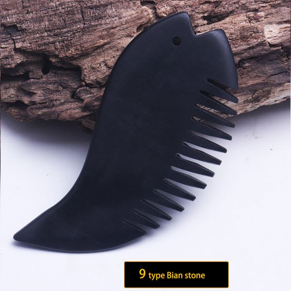 Different Shapes Obsidian Stone Guasha Comb Massager for Facial Beauty Health Care