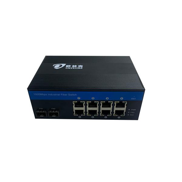 Interruptor Unmanaged industrial do ponto de entrada da montagem do trilho do RUÍDO 48VDC portos de 8 gigabits RJ45