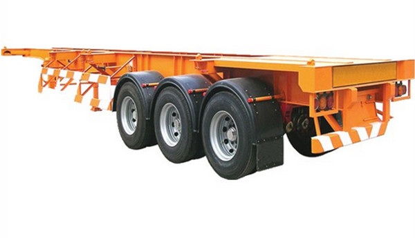 40 Feet Container Carrying Flat Bed Semi Trailer With 28ton JOST Landing Leg