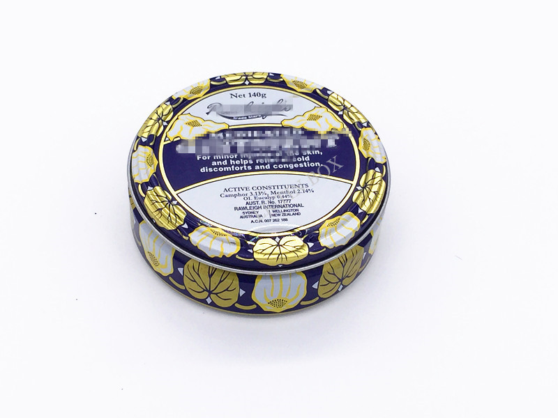 Customizable Round Lip Balm Medical Flat Tin Box Small Tin Containers With Lids