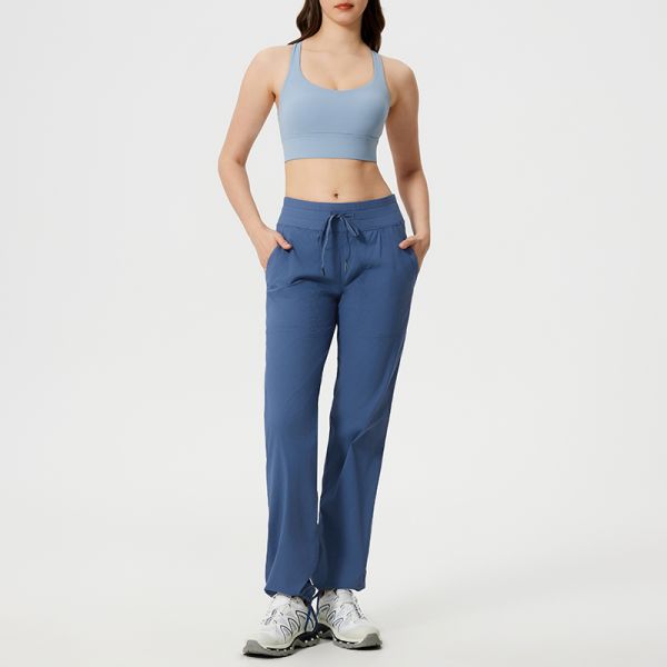 Women's Drawstring Scrub Pants Breathable Lightweight Straight for Medical Work Wear